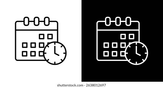 Calendar clock icon Graphic vector set for ui design