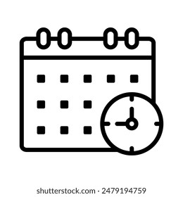 Calendar with Clock Icon Ideal for Appointment Scheduling