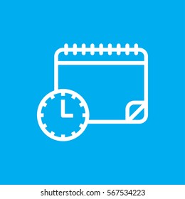 calendar with clock icon illustration isolated vector sign symbol