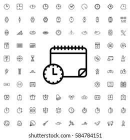 calendar with clock icon illustration isolated vector sign symbol. Time icons set.