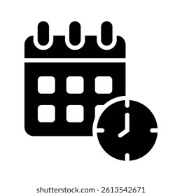 Calendar and clock icon representing date and time settings