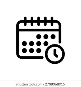 Icono de calendario y reloj que representa la gestión del tiempo y la programación de eventos