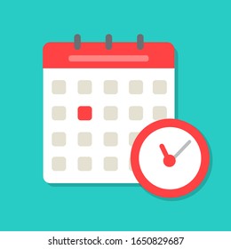 calendar and clock icon schedule appointment vector illustration
