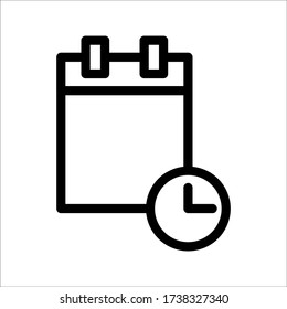 Kalender- und Uhrensymbol. Zeitplan, Termin