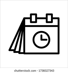 Calendar and clock icon. Schedule, appointment