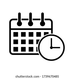 Calendar and clock icon. Schedule, appointment. eps 10