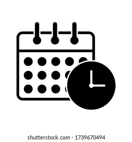Calendar and clock icon. Schedule, appointment. eps 10
