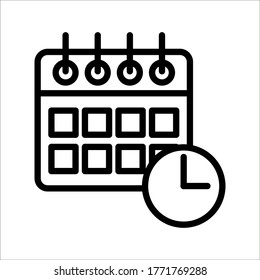Icono de calendario y reloj. Calendario, cita