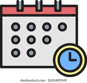 Icono de calendario y reloj para la gestión de horarios