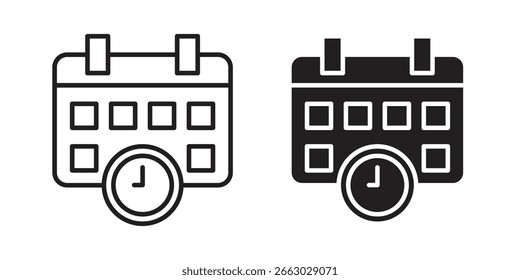 Calendar clock icon vector design element logo template
