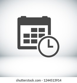 calendar & clock icon. Vector  Eps 10 
