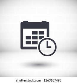 calendar & clock icon. Vector  Eps 10 