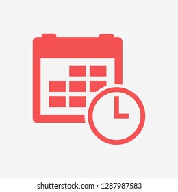 calendar & clock icon. Vector  Eps 10 