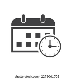 calendar and clock icon vector illustration