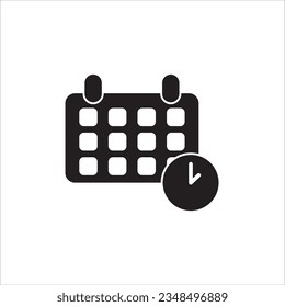 Kalender mit Vektorgrafik-Symbol der Uhr