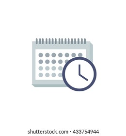 calendar and clock icon. vector illustration