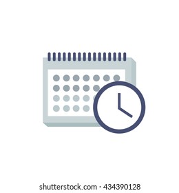 calendar and clock icon. vector illustration