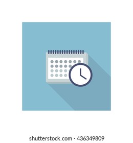 calendar and clock icon. vector illustration