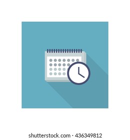 calendar and clock icon. vector illustration
