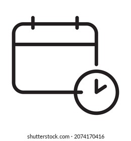 calendar with clock icon vector sign design