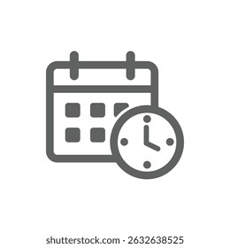 calendar and clock icons collection, vector, white background illustration