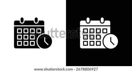 Calendar clock icons. glyph vector icon. Vector illustration eps 10