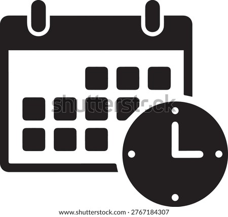Calendar and clock icons symbolizing scheduling and time management calendar schedule planning