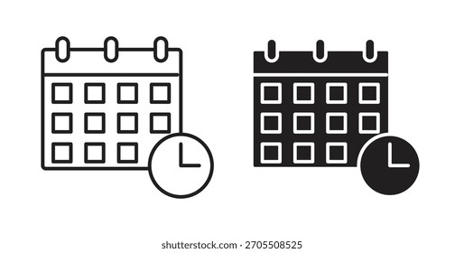 Calendar clock icons for use web design,logo.Symbol illustration.