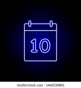 calendar clock number icon in blue neon style.. Elements of time illustration icon. Signs, symbols can be used for web, logo, mobile app, UI, UX