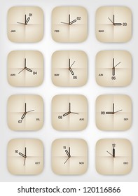 Calendar Clock Paper Design Vector