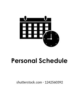 calendar, clock, personal schedule icon. Element of business icon for mobile concept and web apps.  