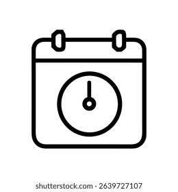 Calendar with clock reminders impending. Icon symbol illustration
