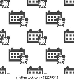 Calendar and clock seamless pattern. Vector illustration for backgrounds