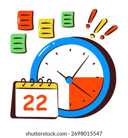 Kalender mit Uhrenkonzept