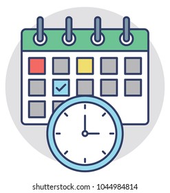 
A calendar with clock symbolising appointment

