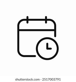 calendar clock time date icon sign vector
