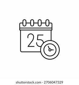 Calendario Reloj Hora Fecha Icono Signo Vector