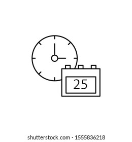 Calendar, clock, time icon. Simple line, outline vector of icons for ui and ux, website or mobile application