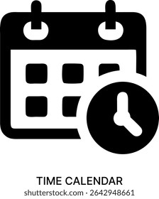 Design do ícone de gerenciamento de tempo do calendário e do relógio