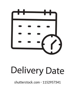 
Calendar and clock together in an icon showcasing delivery time icon

