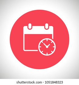 calendar with a clock vector icon