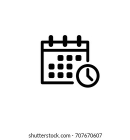 Calendar, Clock, Vector Icon