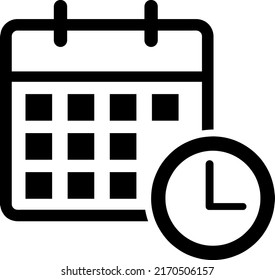 ilustración de iconos vectoriales de calendario y reloj ahora fondo blanco..eps
