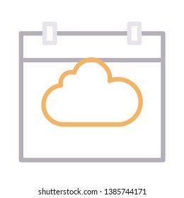 calendar cloud color line icon