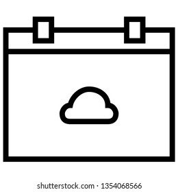 calendar and cloud symbol