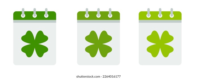 Calendario con Clover aislado en estilo plano
