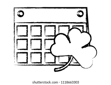 calendar with clover icon