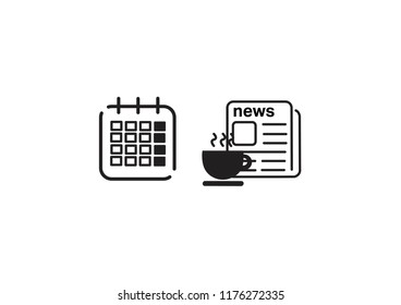 Calendar coffee newspaper