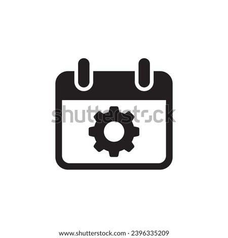 Calendar cogwheel gear setting icon vector