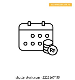 Calendar and coin icon vector design illustration